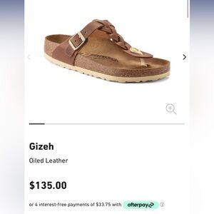 Birkenstock Gizeh Oiled Leather Sandals in Cognac
